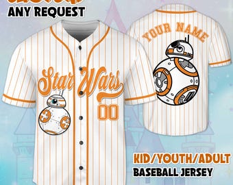 スターウォーズ BB-8 ベースボールジャージ、スターウォーズ BB8 ジャージシャツ、ディズニー ベースボールジャージ スポーツ ファンへのかわいいギフト ディズニー