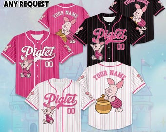 Maglia da baseball personalizzata di Winnie the Pooh Pimpi, maglia Disney di Winnie the Pooh Pimpi, maglia da baseball Disney, regali sportivi per i fan
