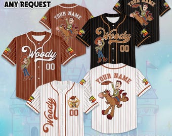 Custom Woody Collection Baseball Jersey, Disney Toy Story Woody Jersey Shirt, Disney Baseball Jersey Sports Gifts For Fans