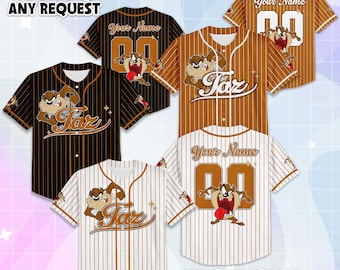 Maglia da baseball personalizzata Baby Taz, maglietta personalizzata Looney Tunes, completo della squadra di baseball Looney Tunes, regalo di compleanno