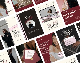 Instagram Post Templates | 50 Editable Instagram Posts | 4:5 and 1080x1080 Canva Templates | Modern Minimal Social Media Pack