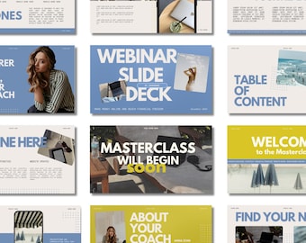 Slide Deck Template | Canva Presentation Template | Course Creator Slides | Retro Beach Brand | Content Creator Deck