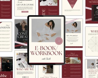 Ebook Canva Template Workbook Business Template for Coaches, Course Creators, Creatives | Editable Aesthetic Course Workbook