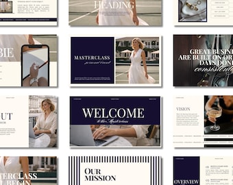 Masterclass Slide Deck Template | Workshop Presentation | Webinar Slides Canva Template | Business Training, Course Creator, Coaching Kit