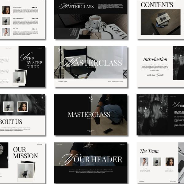 Masterclass Webinar Presentation Template | Online Course Slides | Coaching Workshop Canva Template | Course Presentation
