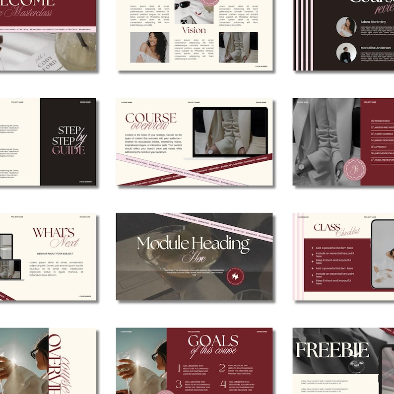 Masterclass Slide Deck Template | Workshop Presentation | Webinar Slides Canva Template | Business Training, Course Creator, Coaching Kit image 1