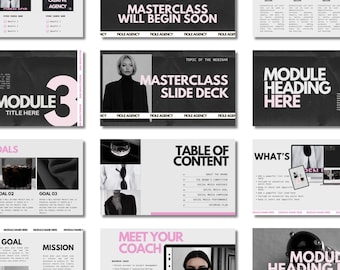 Masterclass Slide Deck Template | Workshop Presentation | Webinar Slides Canva Template | Business Training, Course Creator, Coaching