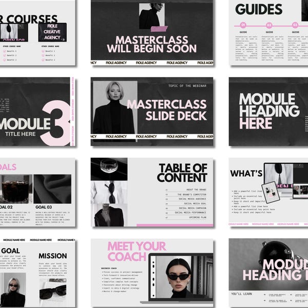 Masterclass Slide Deck Template | Workshop Presentation | Webinar Slides Canva Template | Business Training, Course Creator, Coaching