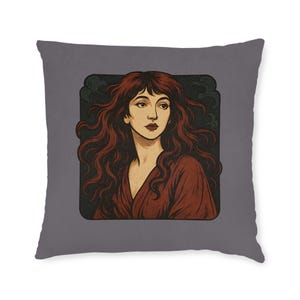 Kate Bush Cushion KATE BUSHION  | Kate Bush Fan Art Cushion | Grey Square Pillow | Home Decor | Music Pun Gift | Gift for Music Lover
