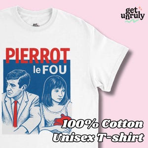 Pierrot le Fou T-Shirt – French New Wave Cinema Shirt – Jean-Luc Godard Tee – Retro Movie Tee – Cinéma Français Tshirt – Nouvelle Vague