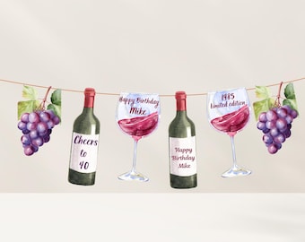 Spersonalizowany baner na 30. urodziny: dekoracje na imprezę o tematyce wina