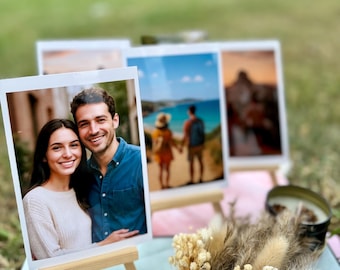 Personalized Polaroid Photo Prints with Mini Easels: Custom Memory Cards