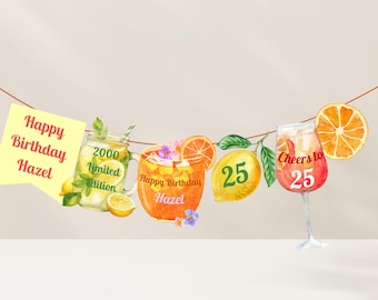 Spersonalizowany baner urodzinowy na koktajl: kolorowa dekoracja letniej imprezy