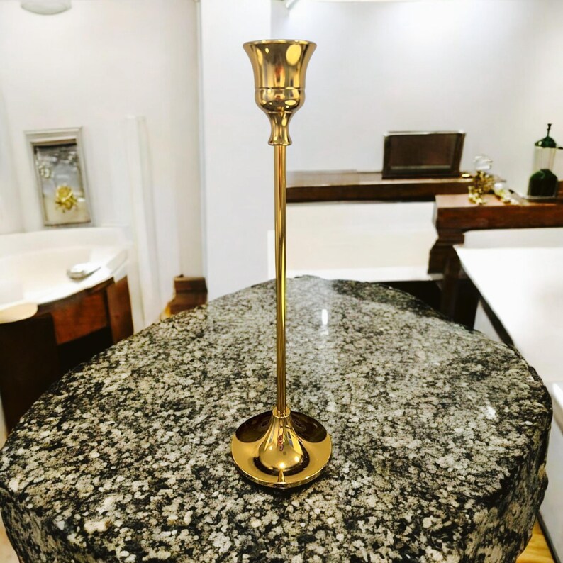 Set of 3 Brass Gold Candlestick Holders Vintage Taper Candle Holders ...