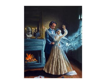 Edgar Allan Poe Lenore Art Print, Gothic Home Decor