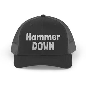 Hammer Down Big Rig Hat | Highway Legend Trucker Gift | Trucker Life Dad Cap | Sleeper Cab Mesh Hat | Gift for Truck Driver | Unique Gift