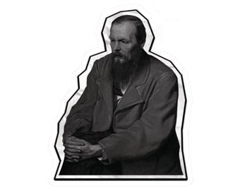 Sticker Fjodor Dostojevski: sticker filosoof, literatuurcadeau
