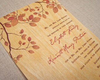 real wood wedding invitations and cards by woodchickinvitations