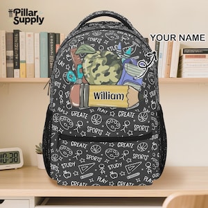 Custom Camouflage School Backpack – Personalized Boys Bookbag with Name & Camo Apple Print – Perfect for Preschool or Kindergarten