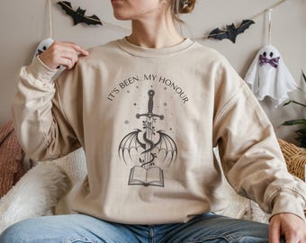 Sweatshirt Fourth Wing Sword Book: Fantasy Novel Reader met ronde hals