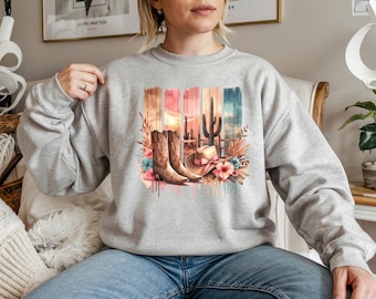 Sudadera de rodeo vaquera colorida: regalo de moda del oeste