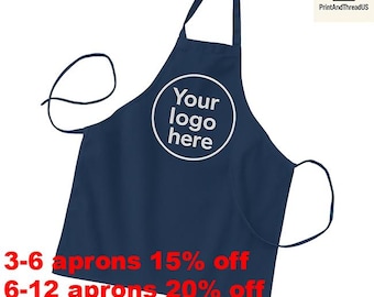 Delantal bordado personalizado / Delantal con nombre o logotipo personalizado para chefs, panaderos y barbacoas