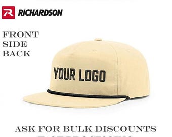 Custom Embroidered Richardson 256 Flat Bill Trucker Cap, 5 Panel Snapback Hat | Mid profile hat