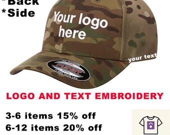 Gorra de béisbol Flexfit con camuflaje bordado: gorra ajustada con logotipo personalizado 6277