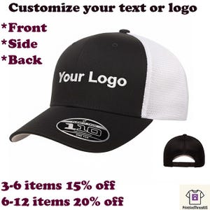 110M Flexfit Mesh Back Embroidered Baseball Cap: Custom Logo Fitted Hat