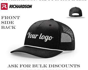 Custom Embroidered Richardson 112 FPR Rope Trucker Hat, Your Text or Logo