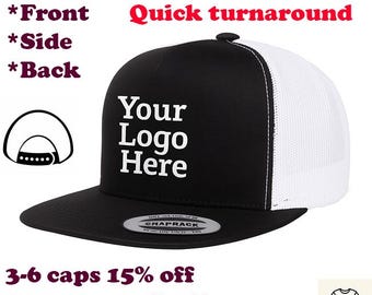 6006 YP Classics Custom Embroidered Trucker Cap: Personalized Flat Bill Hat