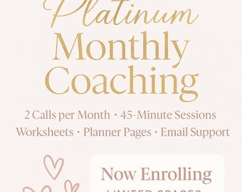 Platinum Monthly Coaching | 2x 1:1 Glow-Up Calls + Worksheets, Support & More | LifeofNichole Coaching Membership