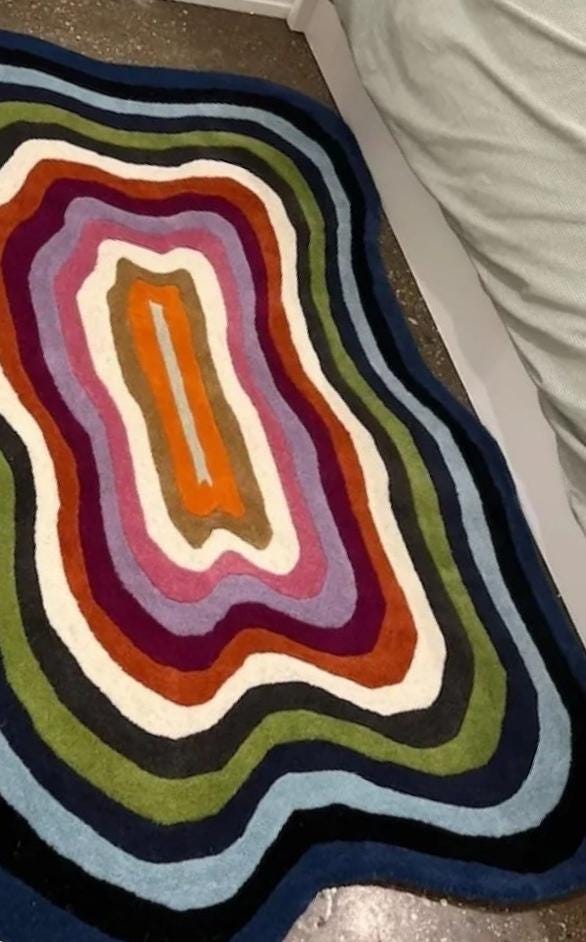 Wavy Long Rug Wavy Colorful Hand-tufted Rug – Modern Abstract Design - Etsy