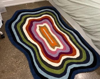 Handgetufteter Wollteppich - Modernes Abstraktes Design