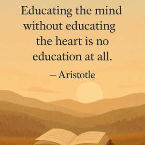 Heart and Mind - Aristotle Digital Quote - Wall Art and Phone Wallpaper - Printable Motivation for Home or Classroom