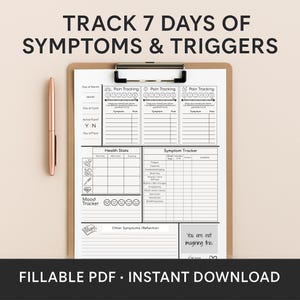 Weekly Symptom & Trigger Tracker | Chronic Illness Printable Bundle (14 Pages)