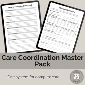 Care Coordination Master Pack | Chronic Illness Medical Binder System | Fillable Health Organizer PDF