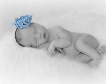 Princess Queen or King Crown, Blue Crown, Pink Crown, Newborn Photo Prop, Baby Girl, Baby Boy, Costumes for Baby,