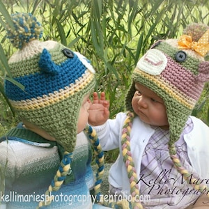 Accesorio fotográfico con gorro de mono de calcetín tejido a crochet