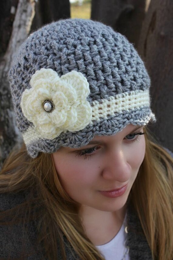 Crochet Flower Hat for Teens to Adult Winter Hats for Ladies