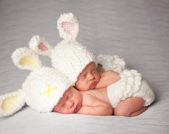 Crochet Bunny Hat Newborn Photo Prop