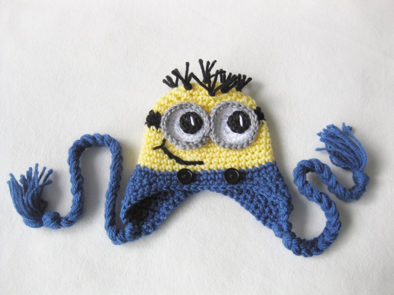 Newborn Yellow and Blue Character Hat, Halloween Costume for Baby, Newborn Photo Prop, image 5