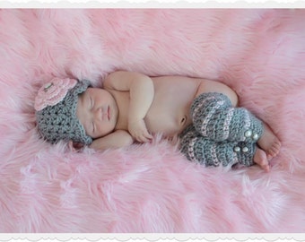 Flower Hat and Leggings for Newborn