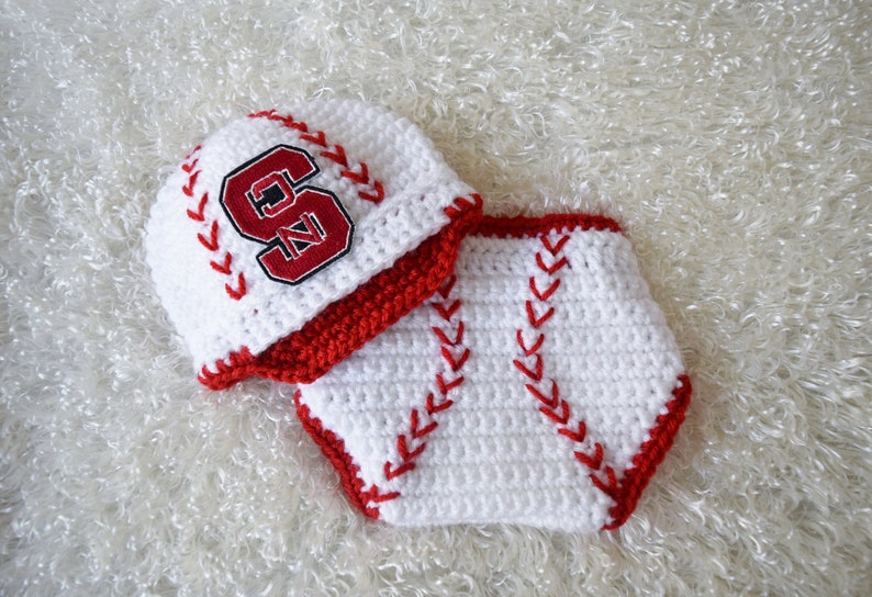 Baseball Hat and Diaper Cover, Newborn Photo Prop, Sports Set, Halloween Costume, Athletic Sets for Baby, Diaper Cover image 8