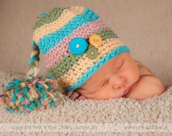 Elf Tassel Hat in Spring Colors