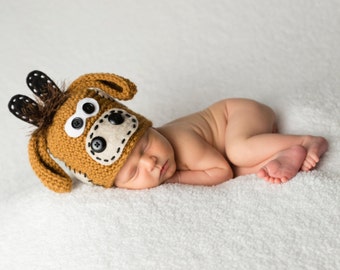 Baby Moose Hat,  Newborn Photo Prop