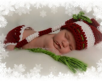 Elf Hat and Diaper Cover Set