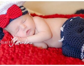 Nautical Sailor Set Newborn Photo Prop