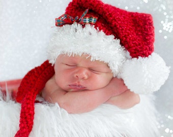 Red Santa Hat with White Fur Trim