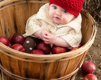 Crochet Apple Hat Photo Prop